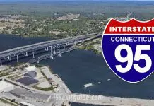 I-95 Northbound Traffic Shift on the Gold Star Bridge in Groton, New London Gold Star Memorial Bridge - New London, Connecticut | I-95 Exit Guide