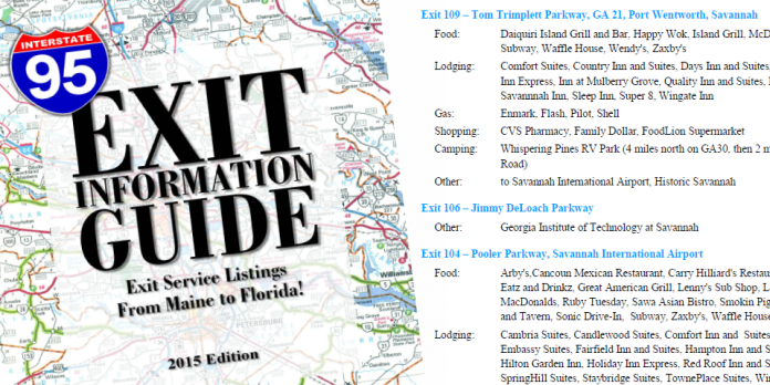 I-95 Exit Information Guide - 2015 - eBook (pdf) Edition