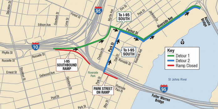 Fuller Warren Bridge Traffic Shift | I-95 Exit Guide