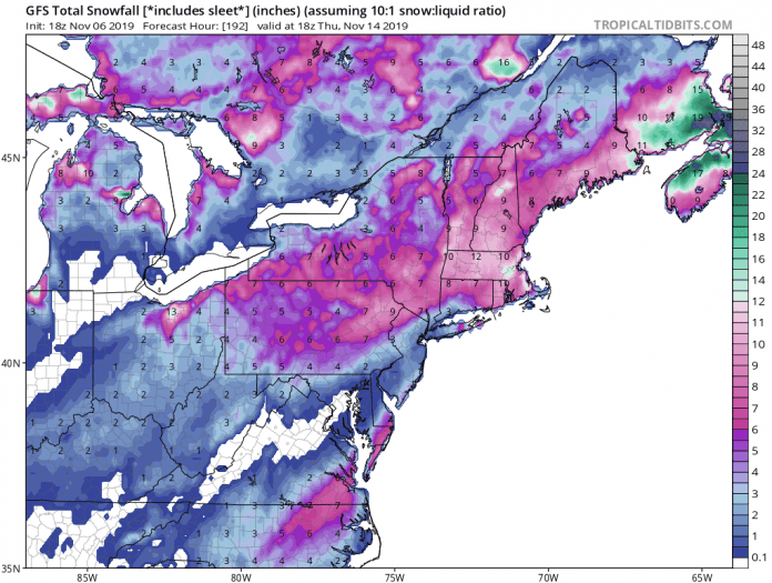 GFS-New England 11/6/19 | I-95 Exit Guide