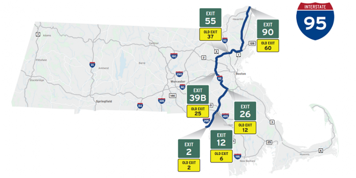 Massachusetts Exit Numbering | I-95 Exit Guide
