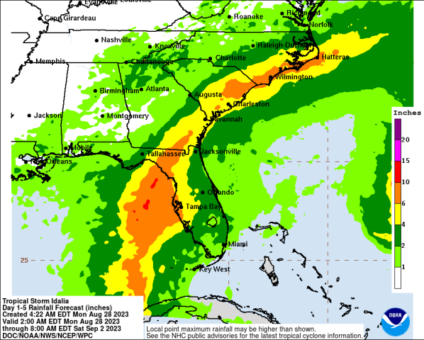 Tropical Storm Idalia | I-95 Exit Guide