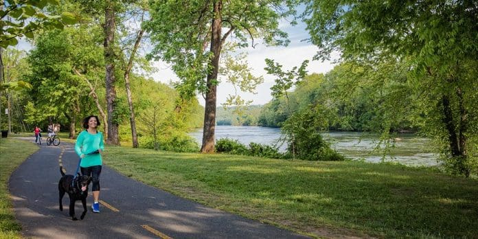 Rappahannock River Heritage Trail offers 1.6 miles of walking, hiking and biking trails. Photo Credit: Fredericksburg Economic Development & Tourism
